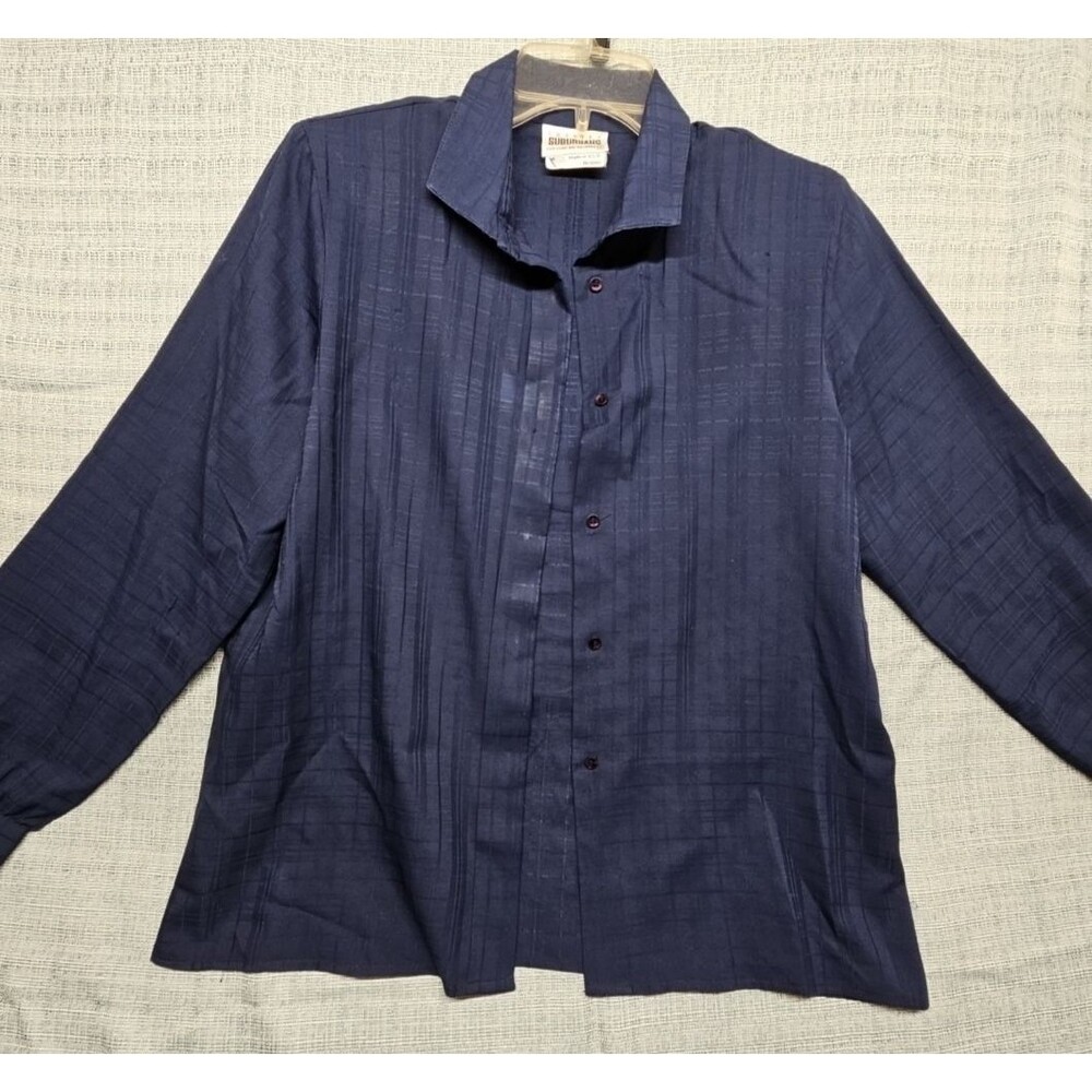 Country Suburbans Women’s Blue Long Sleeve Button-Down Blouse Size 12 Made in US